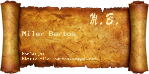 Miler Bartos névjegykártya